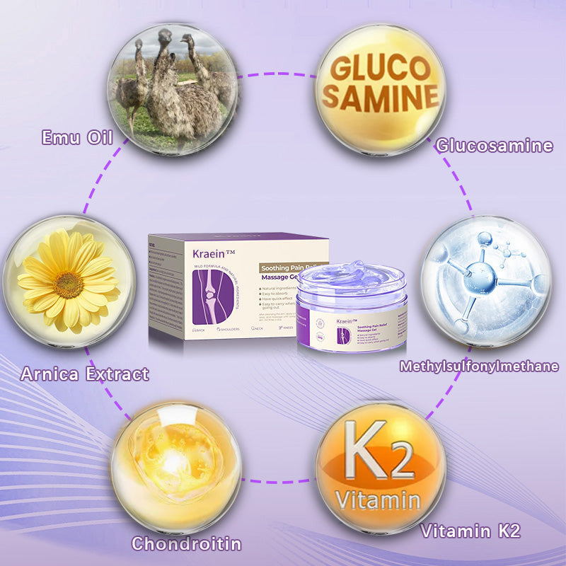 Kraein™ Turmeric & Emu Oil Arthritis Soothing Pain Relief Massage Gel 👨‍⚕️Australian Osteopathic Association （AOA）Approved