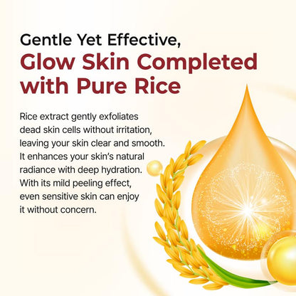 Glow Rice Ampoule Duo - Serums for Brightening, Exfoliating, and Moisturizing - Suitable for All Skin Types